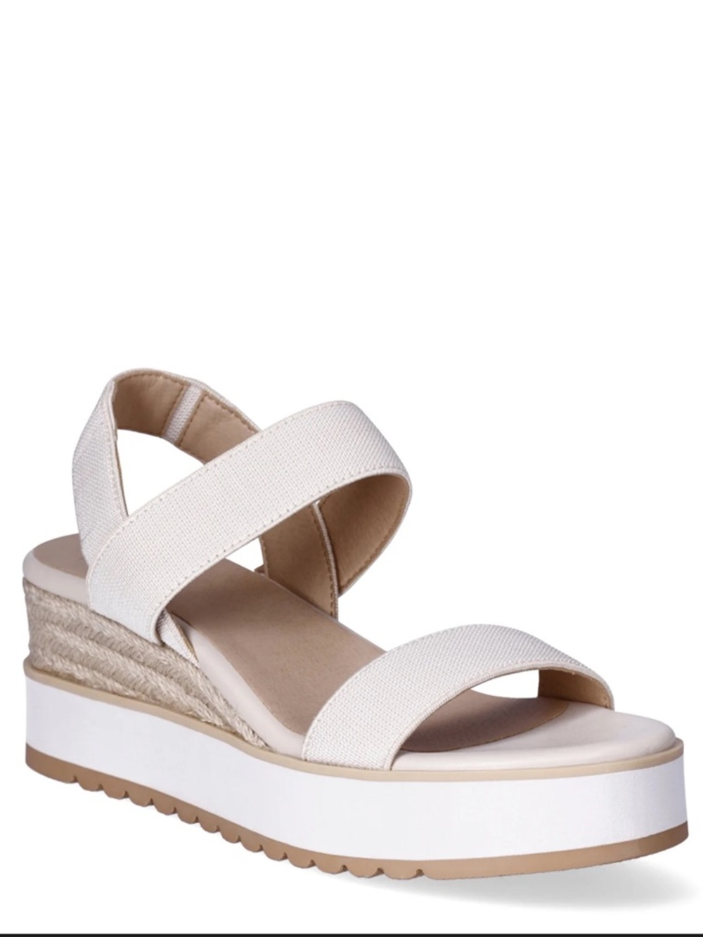 Madden NYC Women’s 9 Talla Cream White Platform Wedge Strappy Sandals in EUC